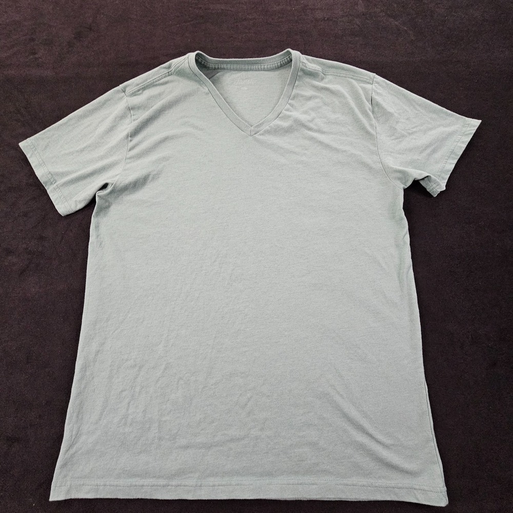 Fresh Clean Tees Green Short Sleeve Cotton Blend V-Neck T-Shirt Men's L